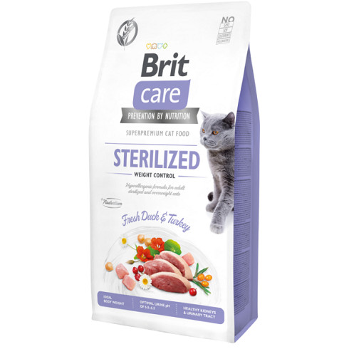 Brit Care Cat Grain Free STERILISED - WEIGHT CONTROL Duck and Turkey 7kg