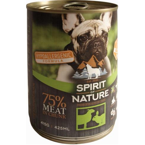 Spirit of Nature Dog konzerv Bárányhússal és nyúlhússal 415gr
