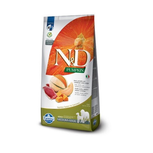 N&D Pumpkin Dog Kacsa Sütőtök,Sárgadinnye Adult Medium Maxi 12kg ingyenes szállítás
