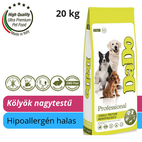 	 DaDo hipoallergén halas nagytestű kölyök kutyatáp 20Kg