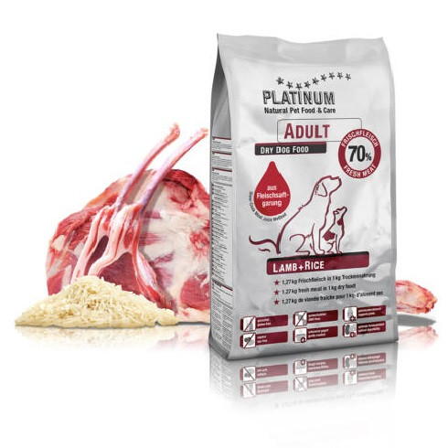 	 PLATINUM Adult Lamb + Rice Kutyatáp bárányhúsból 5kg