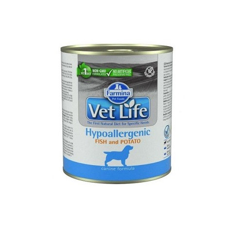 Vet Life Dog Konzerv Hypoallergenic Fish & Potato 300g