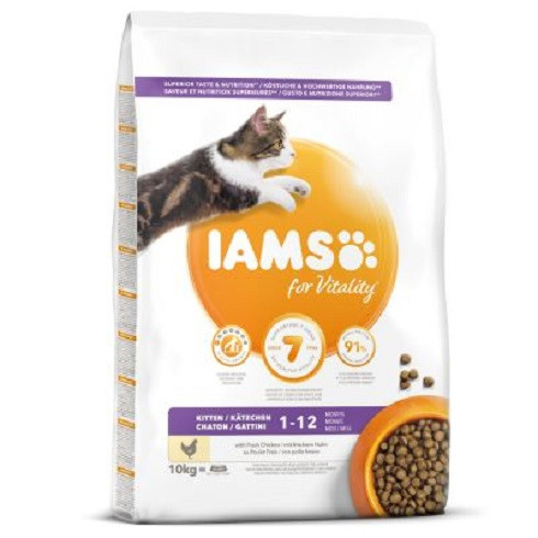 Iams Cat Kitten & Junior Chicken macskatáp 10kg