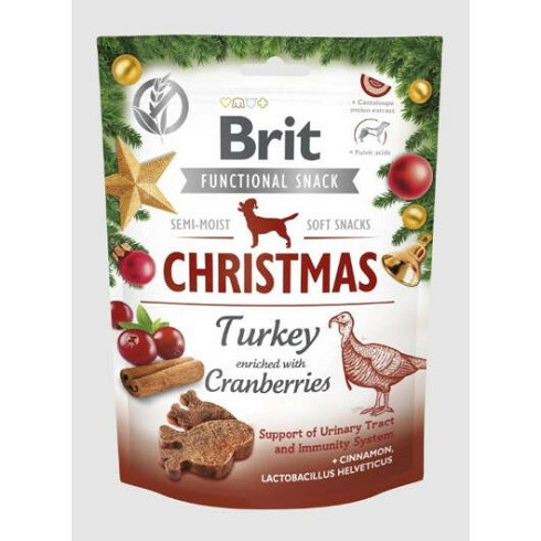 Brit Care Functional Snack Christmas pulyka és vörös áfonya 150g
