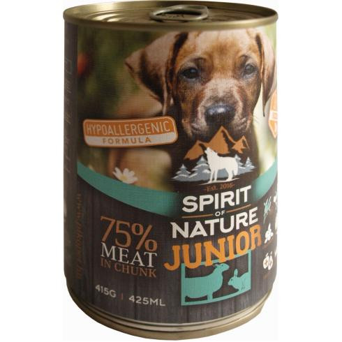 Spirit of Nature Dog konzerv Junior Bárányhússal és nyúlhússal 415gr