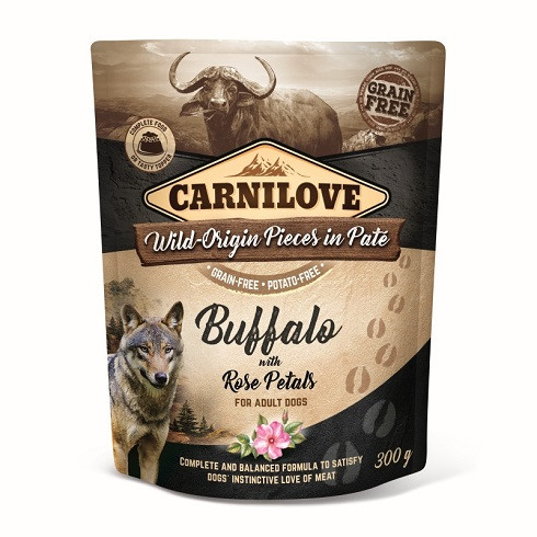 Carnilove Dog tasakos Paté Buffalo with Rose Petals - Bivaly rózsaszirommal 300g