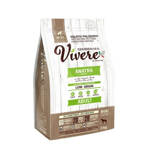 Vivere Low Grain Dog Mini Adult Duck 3kg