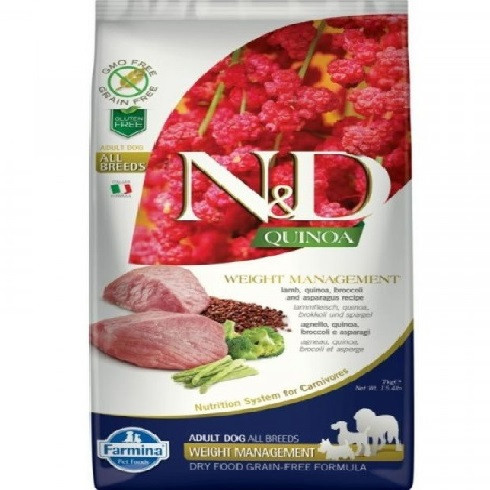 N&D Dog Quinoa Weight Management Bárány 7kg ingyenes szállítás