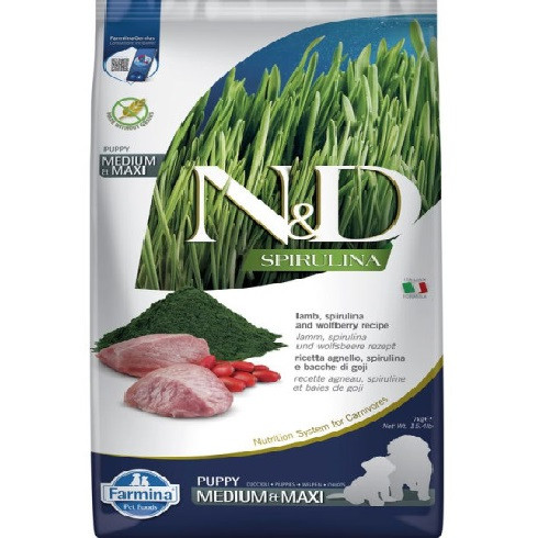 N&D Spirulina Dog bárány puppy medium maxi 7kg