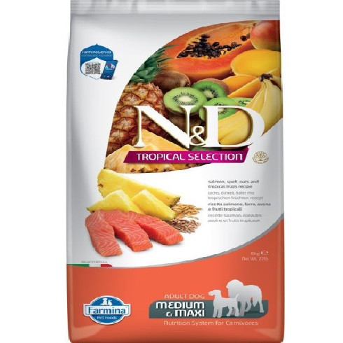 N&D Tropical Selection Dog Salmon Adult medium maxi 10kg