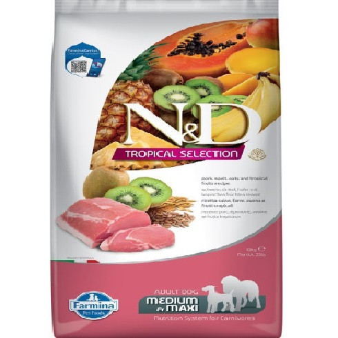 N&D Tropical Selection Dog Pork Adult medium maxi 10kg