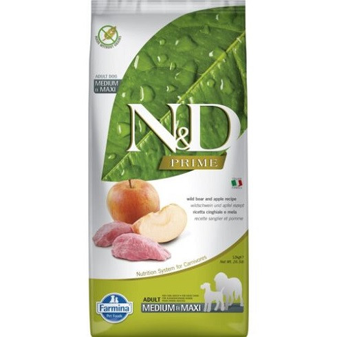 N&D Dog Prime vaddisznó alma adult medium maxi 12kg ingyenes szállítás